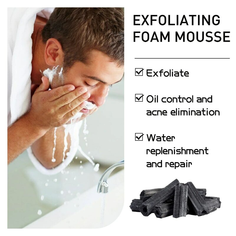Anti-acne cicatrizes limpeza facial para homens, controle de óleo, encolher poros, esfoliante, hidratante, limpeza profunda, refrescante, clareamento, lavagem facial