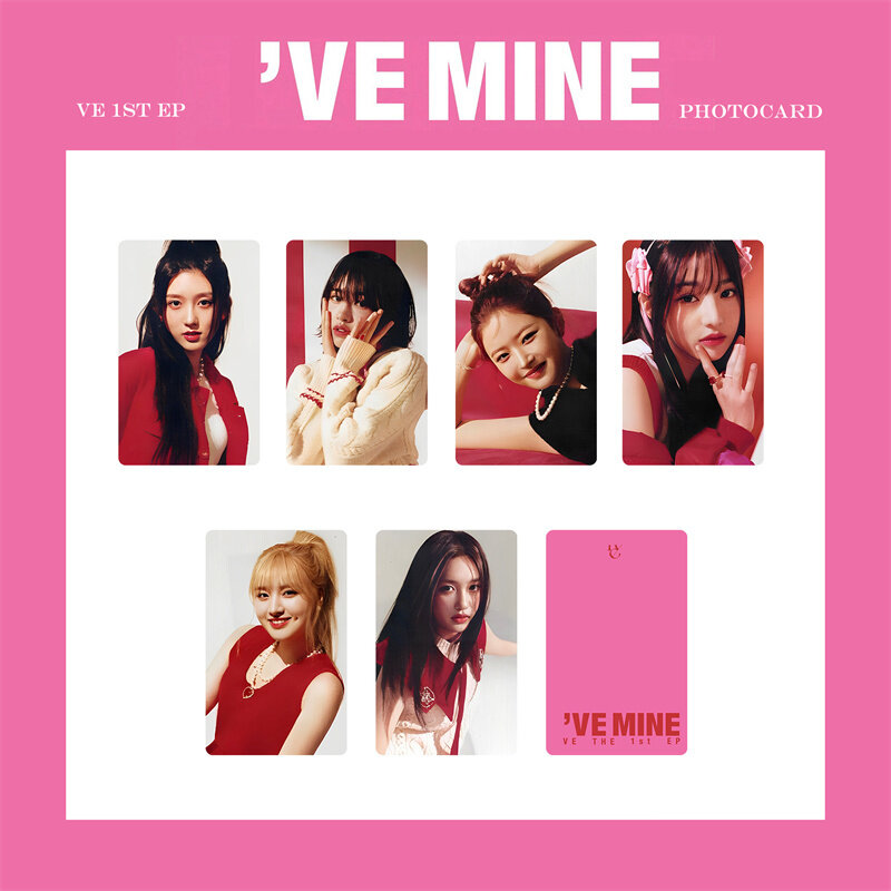 6Pcs KPOP IVE New Album Small Card LOMO Card Eleven Girl Group Wonyoung Glasses Round iz Rei Leeseo Yuji Photo Card cartolina