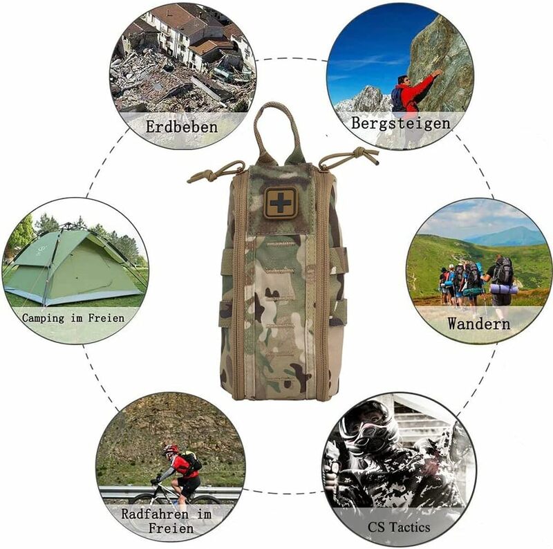 Tactical First Aid Kit Pouch  MOLLE Waist Belt Bag  Hunting Vest Outdoor Camping Pack  Quick Response Tool Pack