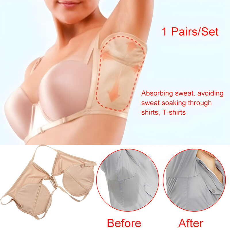 Almofadas de suor reutilizáveis para mulheres, material altamente absorvente, adequado para a maioria dos tipos de pele