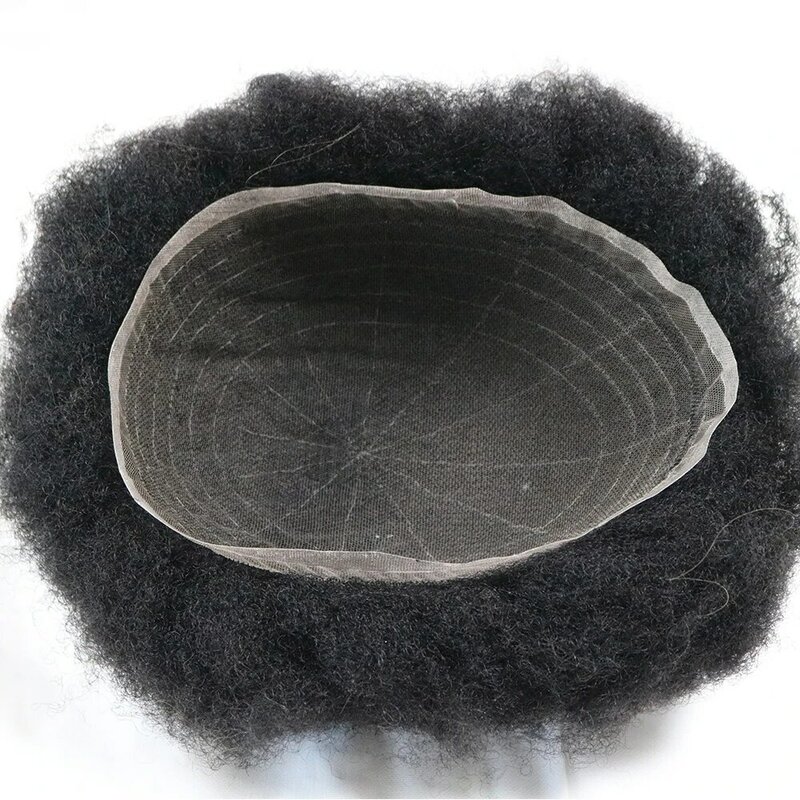 Мужской парик из натуральных человеческих волос, 6 мм