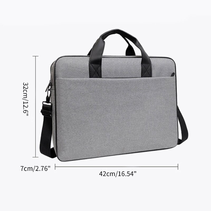 2023 New Protective Carrying  Notebook Handbag Oxford Cloth Laptop Computer Bag Splash-proof Briefcase Portable Black/Gray