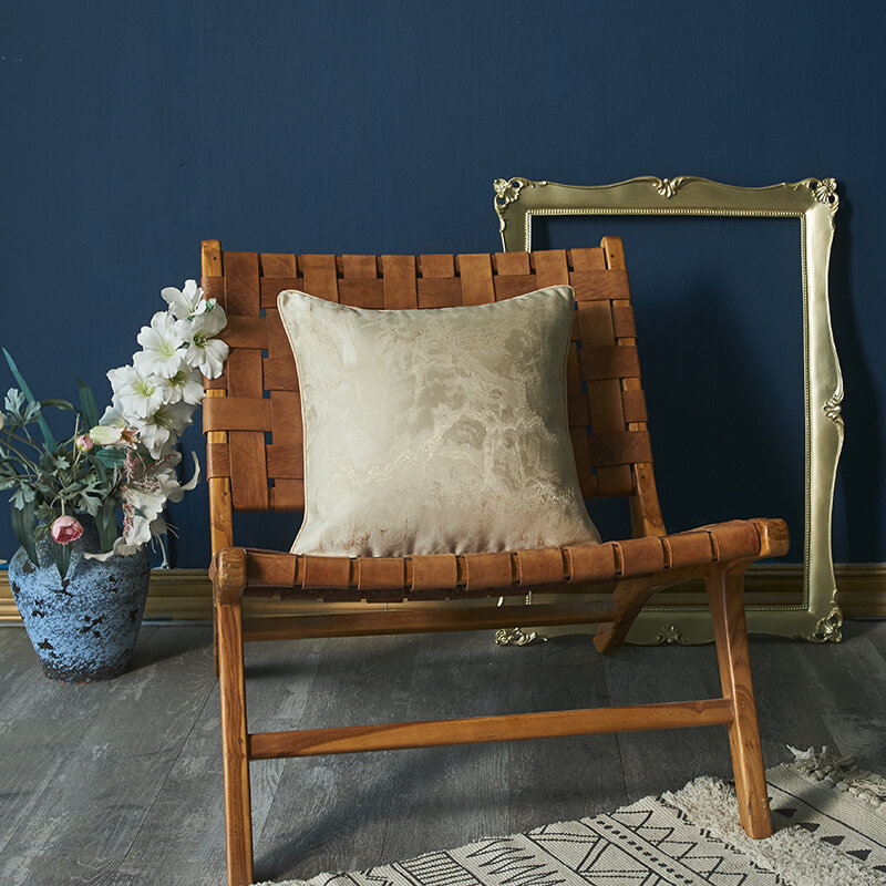 Sarung bantal Jacquard 45x45cm, sarung bantal dekorasi ringan mewah untuk Sofa ruang tamu