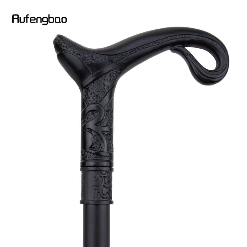Black Luxury Curve Line Type Walking Stick with Hidden Plate Self Defense Fashion Cane Plate Cosplay Crosier Stick 93cm