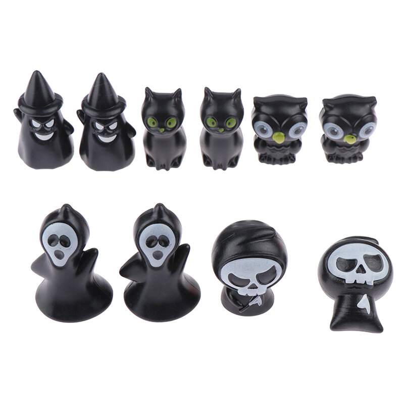 Miniatura Ornamentos de Halloween para Dollhouse, Lápide Fantasma, Modelo Coruja Abóbora, Micro Acessórios Paisagem, Novo, 1 Conjunto