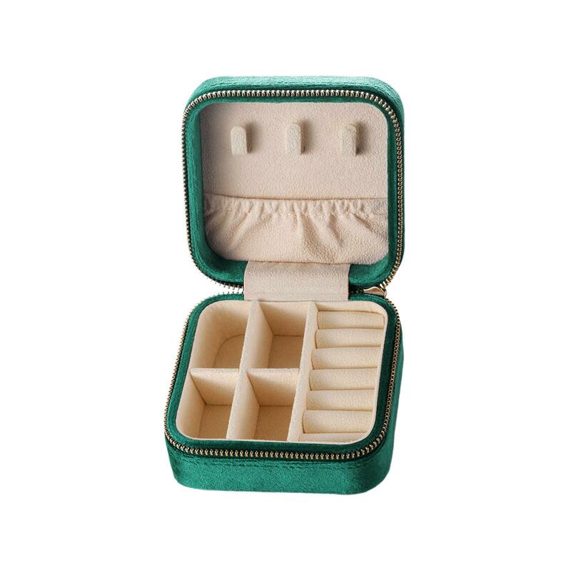 Pequena Caixa De Jóias Portátil Organizador De Duas Camadas, Presente para Brincos De Viagem