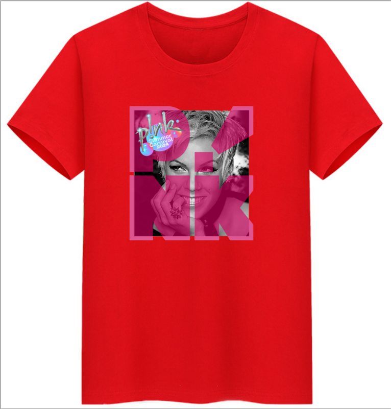 Модал P!nk певец Лето карнавал 2024 фестиваль Uni Футболка мужская женская розовая футболка оверсайз Футболка модная женская блузка футболки