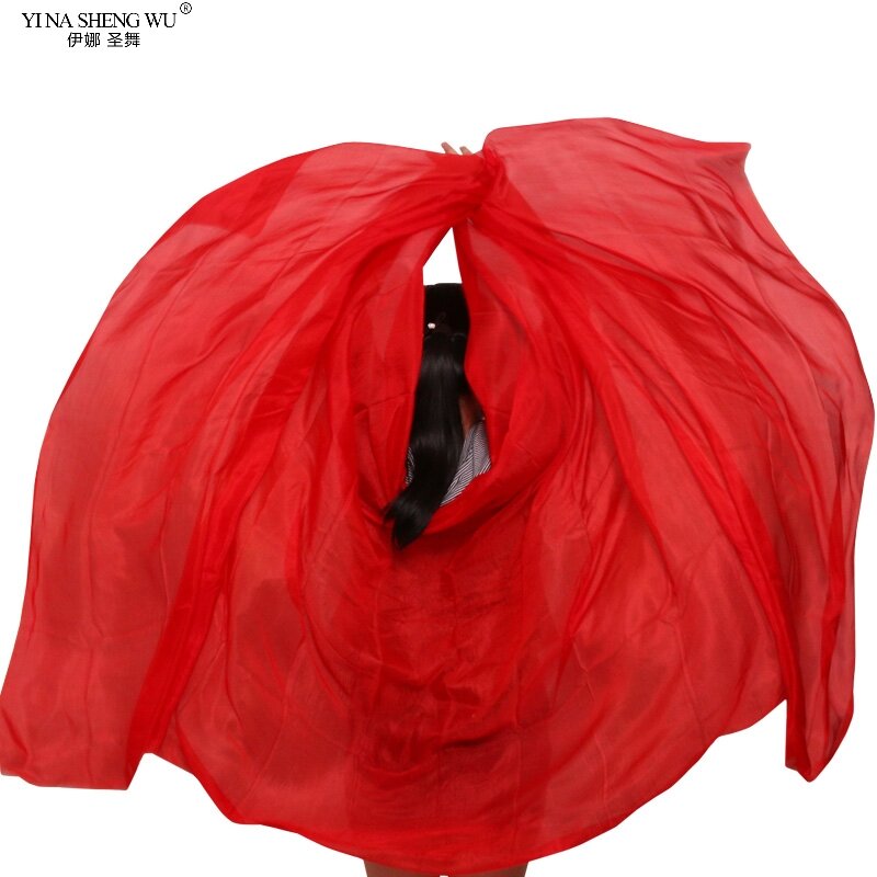 Belly Dance ผ้าไหมผ้าคลุมหน้าที่กำหนดเอง Gradient Shawl ประสิทธิภาพผ้าพันคอมือธรรมชาติ100% ผ้าไหมมือโยนผู้ใหญ่ผู้หญิง