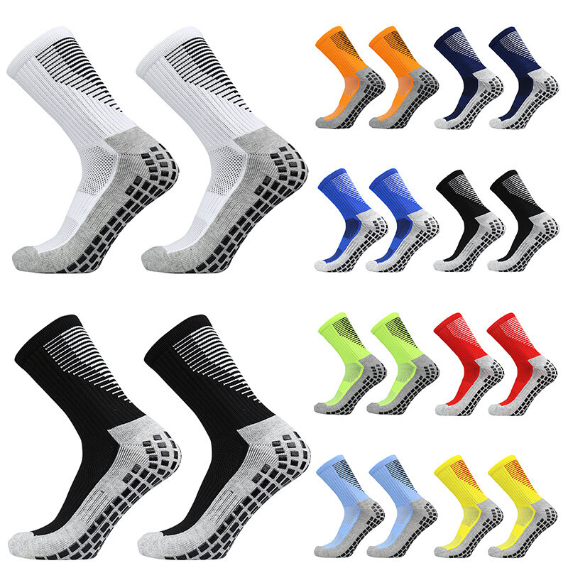 Новые футбольные носки для мужчин и женщин, мужские спортивные носки, Нескользящие силиконовые носки