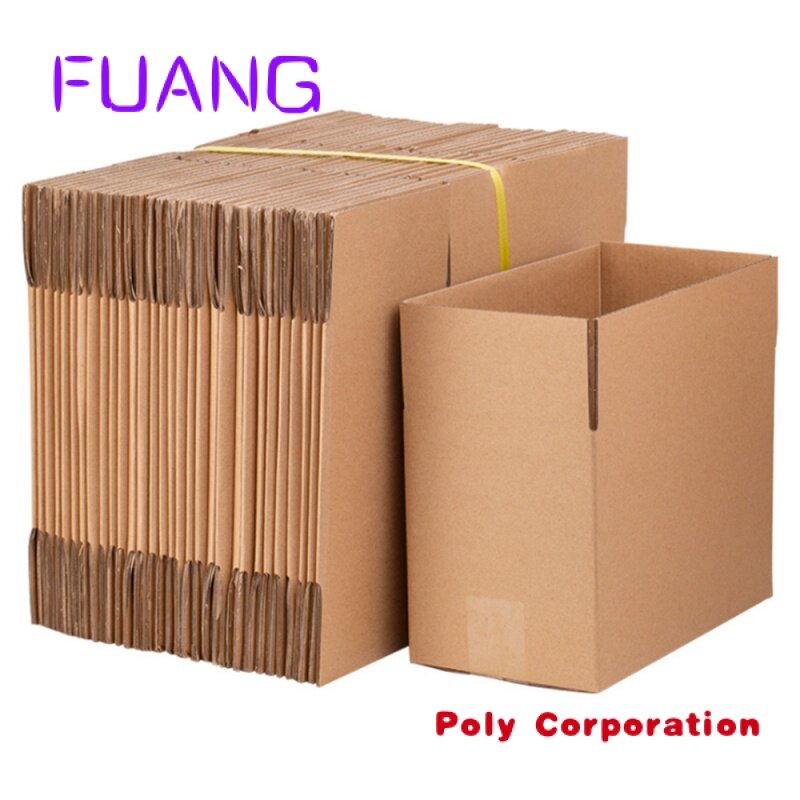 Cartón personalizado con logotipo, cajas de cartón corrugado marrón ecológico, envío de correo, caja de embalaje para pequeña empresa, disponible