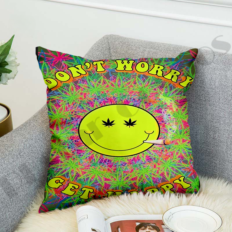 Hippie Unkraut lustige neueste Bett Kissen bezug Polyester dekorative Kissen bezüge werfen Sofa Kissen bezug