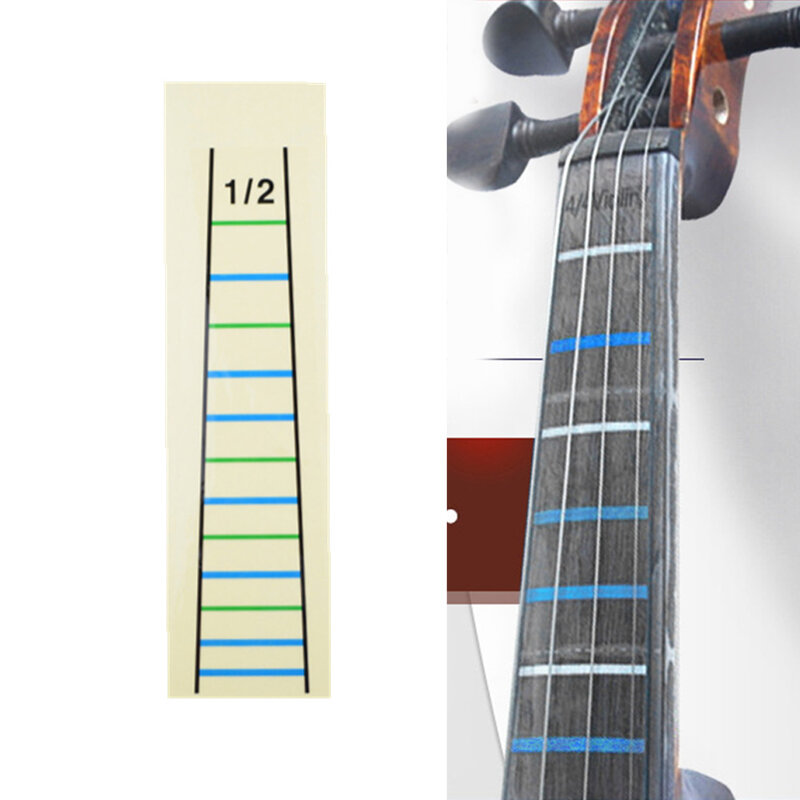 Viool Praktijk Fiddle Vinger Beginner Gids Sticker Voor 4/4 3/4 1/2 1/8 Violen Leermiddelen Toets Fretboard Indicator