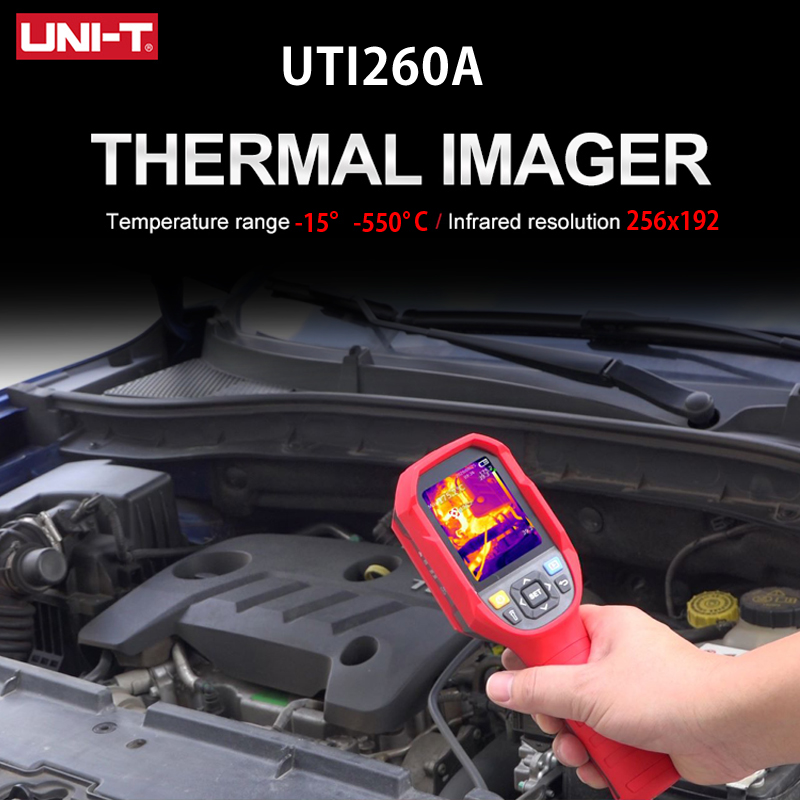 UNI-T-Thermal Imager UTI260A, HD, 256X192 Pixels, PCB, Temperatura Industrial, Circuito de Imagem, Manutenção Elétrica, Câmera Infravermelha