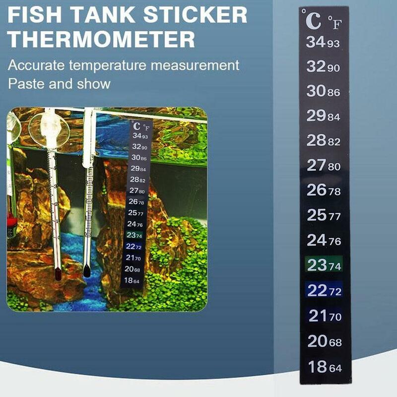 Etiqueta com termômetro de temperatura para aquário, adesivo stick-on para tanque de peixes, stick-on escala adesiva, etiqueta dupla, y3j7
