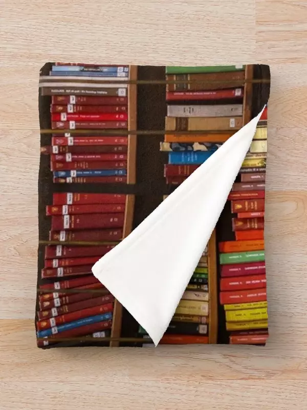 หนอนหนังสือโบราณห้องสมุดหนังสือวินเทจชั้นหนังสือโยนผ้าห่มสำหรับโซฟาผ้าห่มแบบบางหนัก