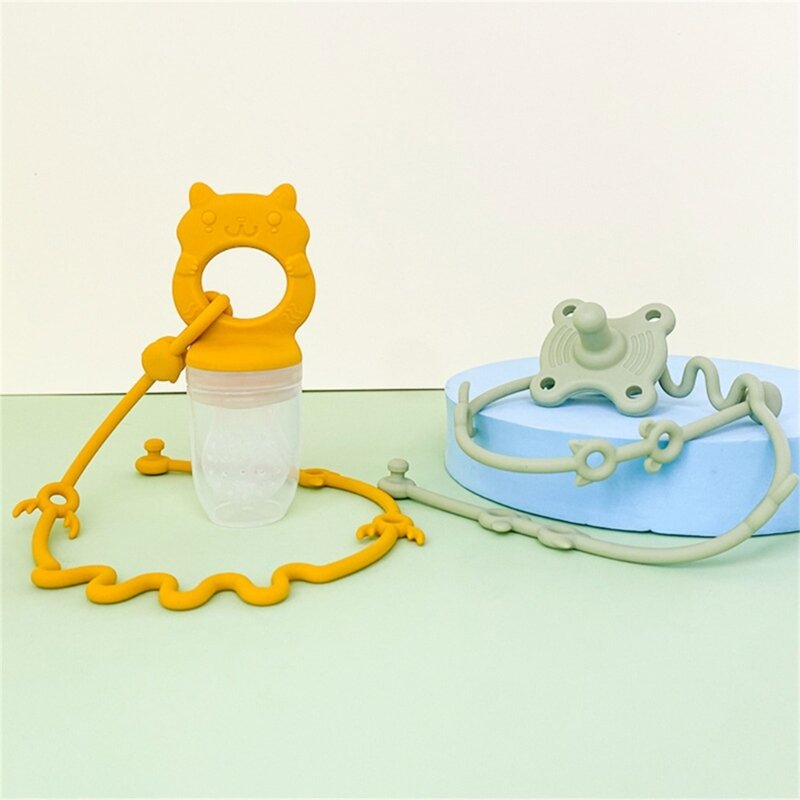 Chupete de silicona sin BPA para bebé, cadena con Clips, soporte ajustable para pezón, anticaída, juguetes para bebé, Correa y taza
