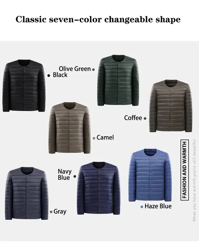 Simple Men's Portable Down Vest Classic Multi-Coloured Versatile Vest Winter Men's Slim-Fitting Thermal Waistcoat
