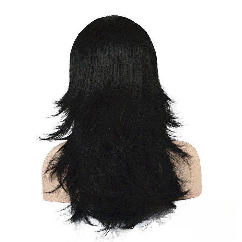 NEW Women Curly Long Layered Wigs Natural Black Brown Natural Wig Daily Use Wig