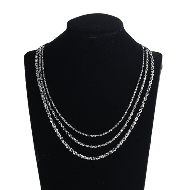 925 Sterling Silver 2/3/4mm 40-75cm collana uomo donna moda catena Figaro matrimonio regalo di natale accessori gioielli