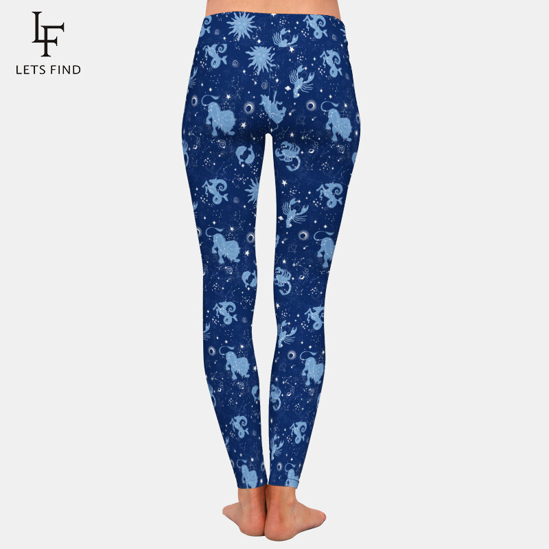 LETSFIND-Pantalones elásticos con estampado de galaxia para mujer, mallas de cintura alta, suaves y ajustadas, 2020