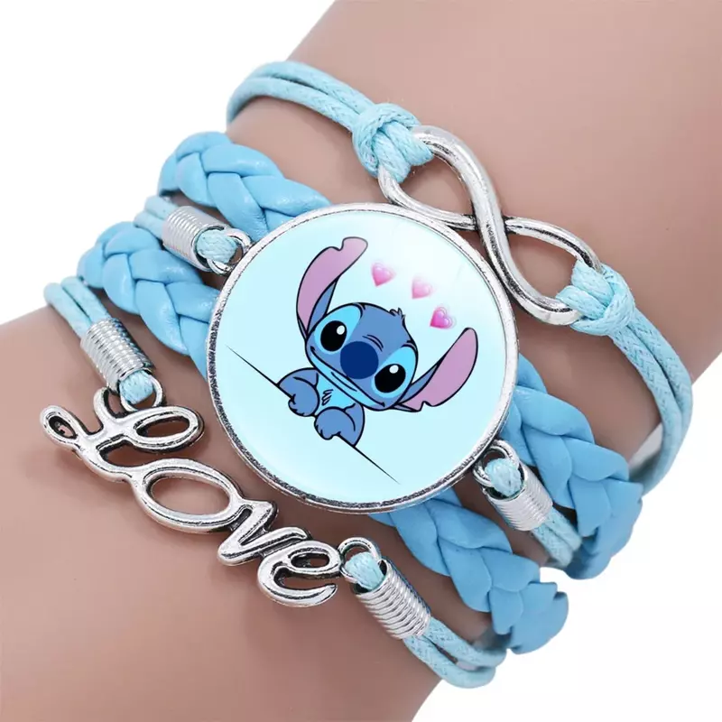 Steek Disney Armband Print Transparant Acryl Anime Lilo & Stitch Cartoon Schattige Kronkel Cadeau Kinderen Speelgoed Meisje Kerstcadeau