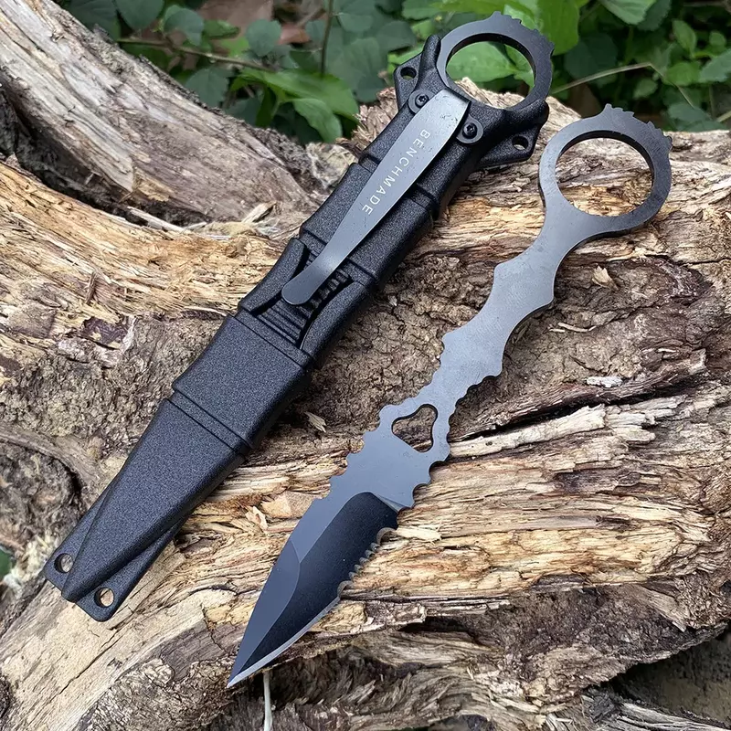 BENCHMADE-Faca de lâmina fixa ao ar livre, facas retas táticas, ferramenta de sobrevivência EDC, camping e caça, 176