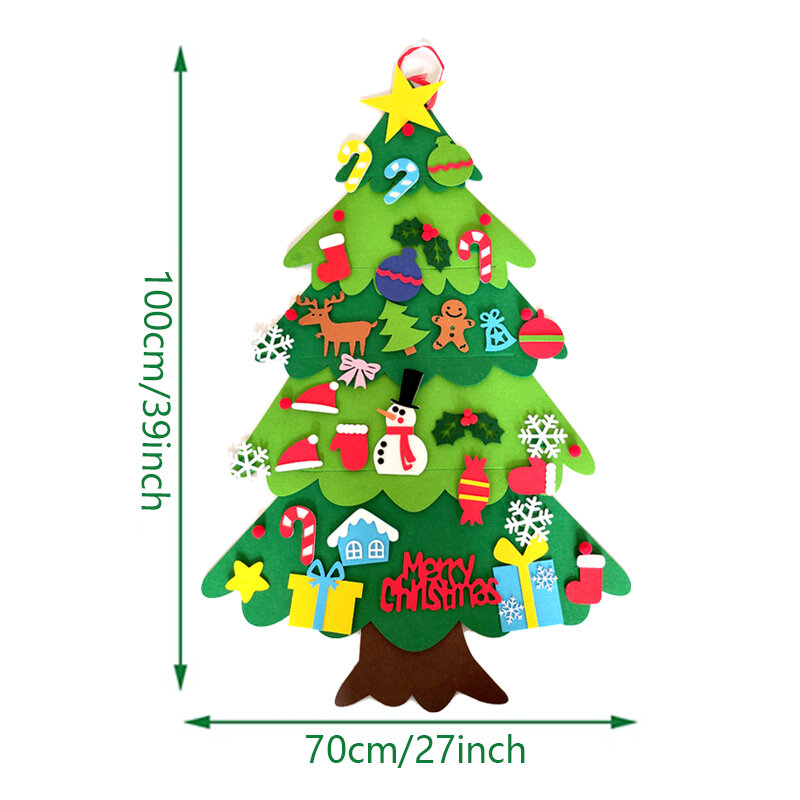 Фетровая Рождественская елка «сделай сам» для дома 2023, Рождественское украшение, рождественские подарки, новогодняя елка с Санта-Клаусом