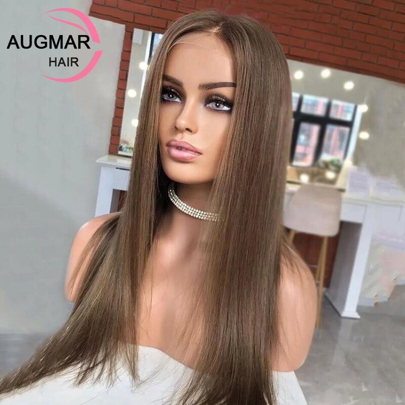 13x4 Chestnut Brown Straight Lace Front Wigs Human Hair 13x6 HD Lace Frontal Wig Chocolate Brown 13x4 Human Hair Wigs For Women