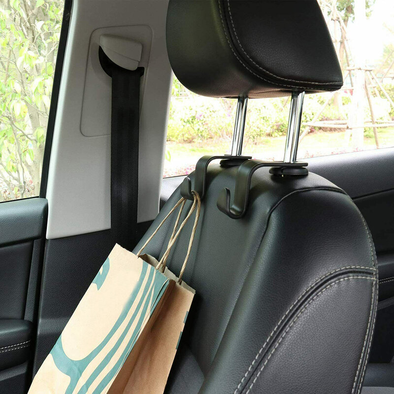 Gancho para asiento trasero de coche, sombrillas duraderas de alta calidad, botellas de agua, Comestibles negros, bolsas de comestibles, bolsos, reposacabezas