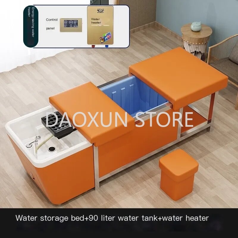 Water Tank Hair Washing Bed Luxury Portable Lounge Fumigation Head Spa Shampoo Chair Salon Lettino Massaggio Furniture MQ50SC