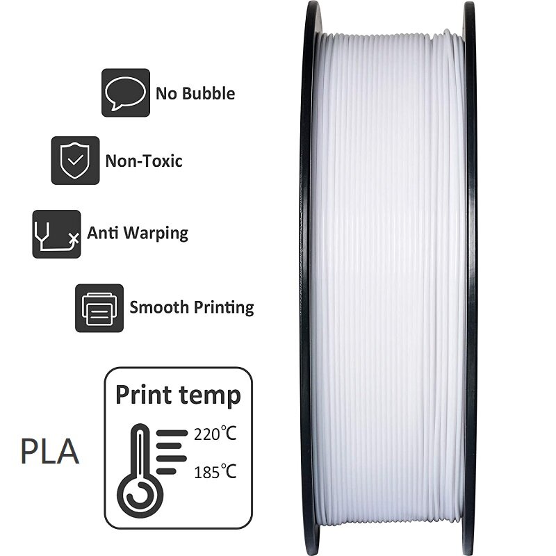 GEEETECH PETG PLA 3D 프린터 필라멘트, 1kg 2.2LBS/롤 1.75mm/- 0.03 흰색 검정색 다채로운 3D 인쇄 재료 고품질