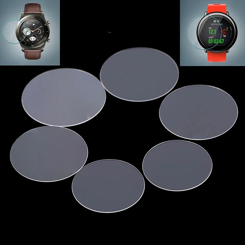 Película protetora de vidro temperado redondo, Screen Protector Cover for Smart Watches, Acessórios Universal Smartwatch