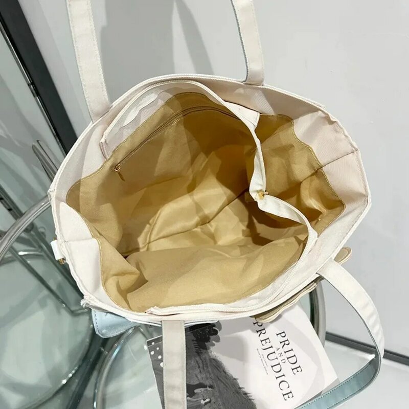 Cartoon Toast borsa a tracolla Casual Tote Lady Handbag Shopping Messenger Bag Canvas Large Capacity Purse biglietti d'impeware