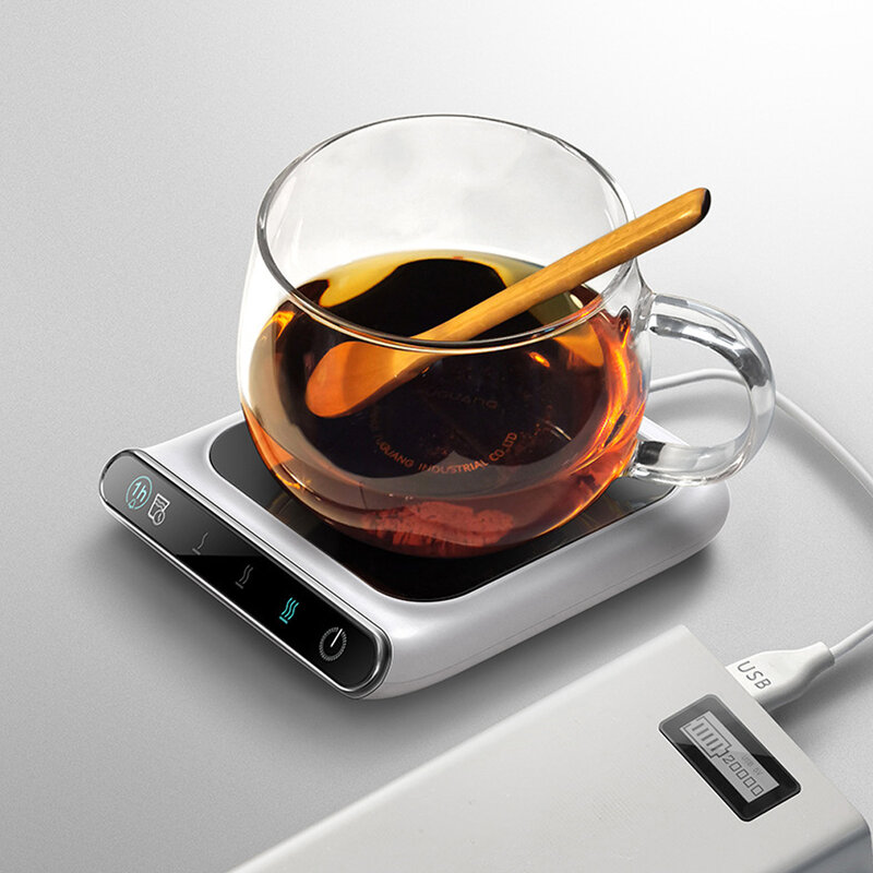 USB Heated Coasters Home Office Milk Coffee Heated Coasters Three Speed Thermostat Heater Portable Mini Heater