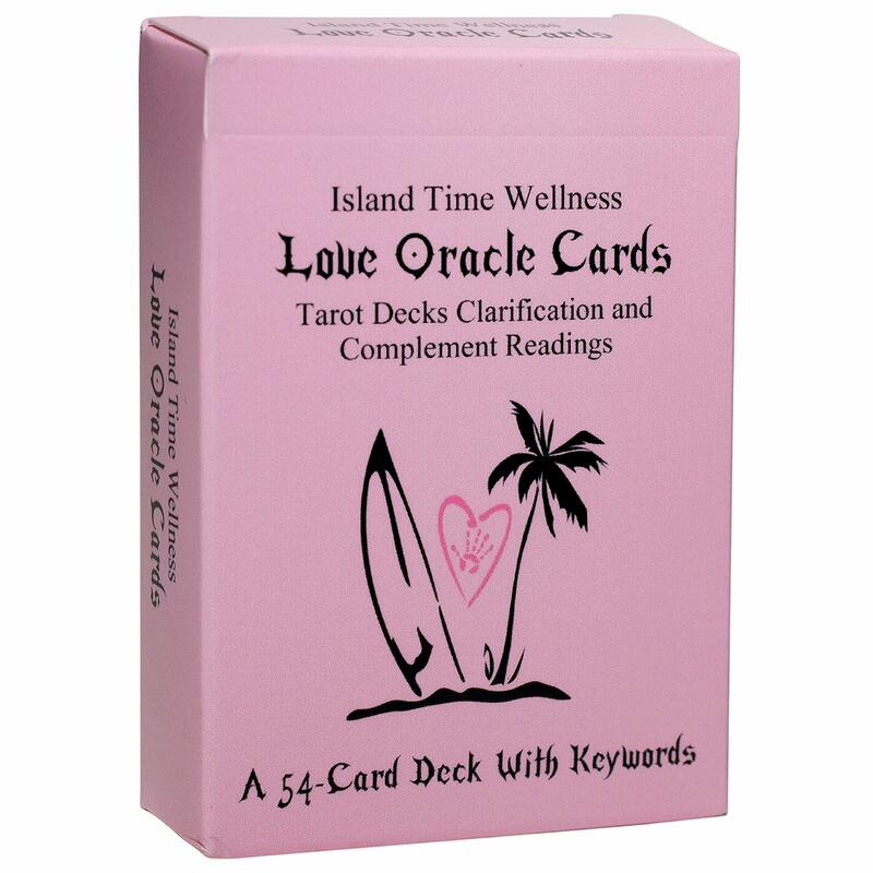 Island Time Wellness Love Oracle Cards Tarot Decks, baraja de 54 cartas con palabras clave para aclarar y completar lectura