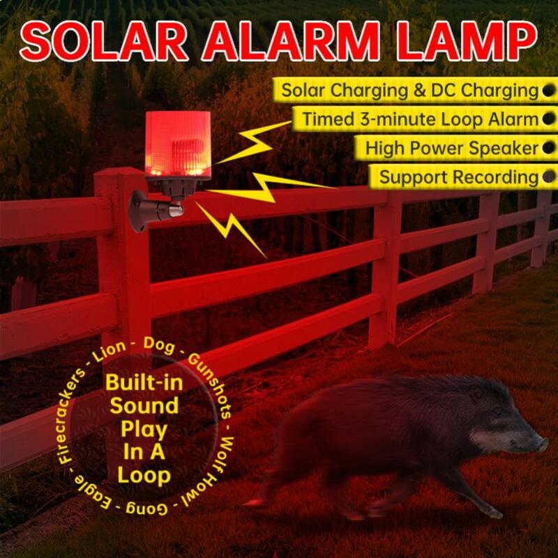 1/2/3PCS Energy Conservation 1200mah Animal Repellent Waterproof Red Led Solar Alarm Light Alarm Equipment Alarm