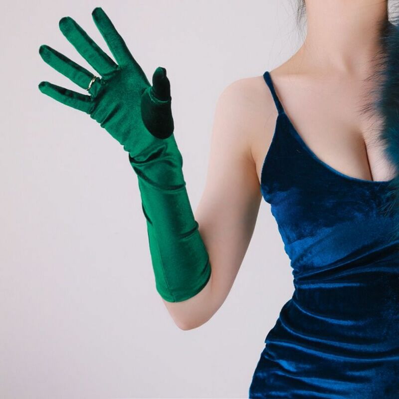 1 пара сексуальных готических черных длинных перчаток без пальцев, забавные перчатки в стиле панк-рок для Хэллоуина, хиппи-поп, джаз, диско-варежки, Клубная одежда, панк-варежки