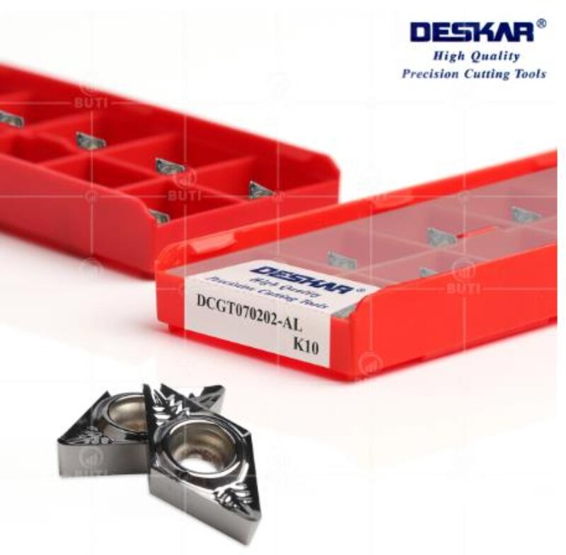 DESKAR-Torno de lâminas de torneamento para alumínio cobre, 100% Original, DCGT070202, DCGT070204, DCGT070208, AL K10, DCGT11T302, DCGT11T304