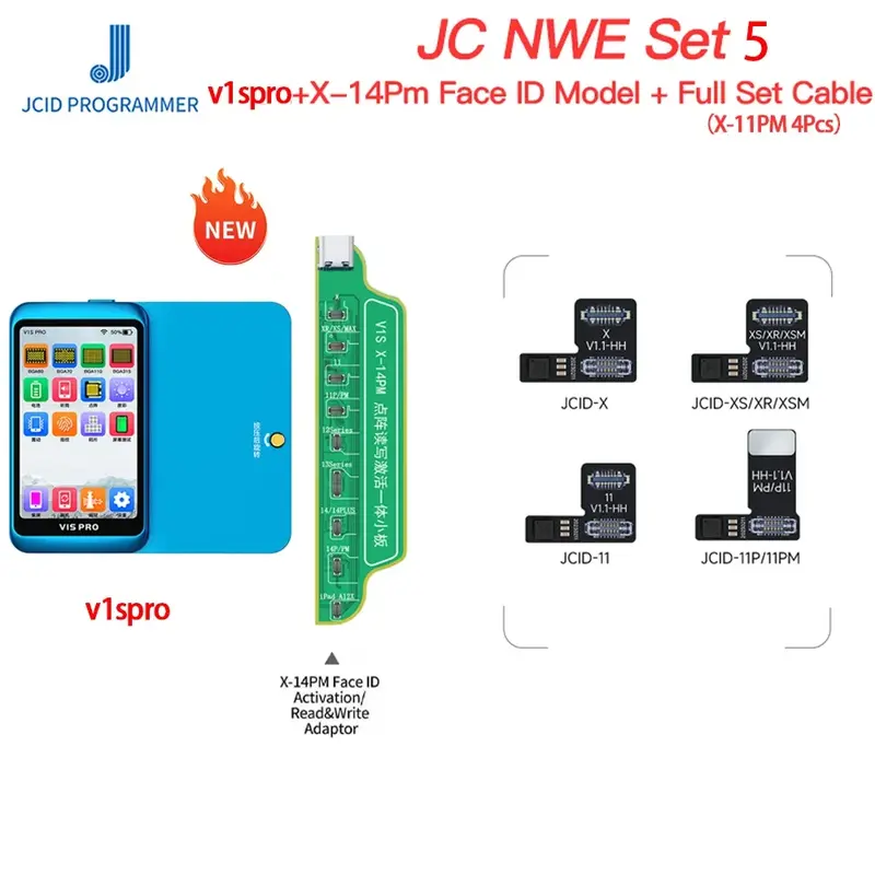JCID JC Tag Face ID Flex Cable, Mini Bateria, Matrix de ponto, Ler e gravar dados, iPhone X XR XS MAX 1112 PRO MAX, Novo
