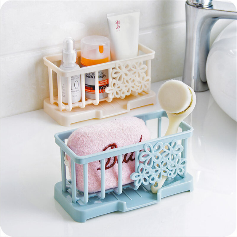 Pink sink countertop cleaning rag rack plastic drain rack kitchen storage home supplies decorative kitchen supplies