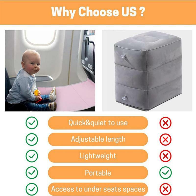 Pé compacto e portátil do prolongamento do assento do avião, pedais do bebê, cama, fundamentos do curso, bebê