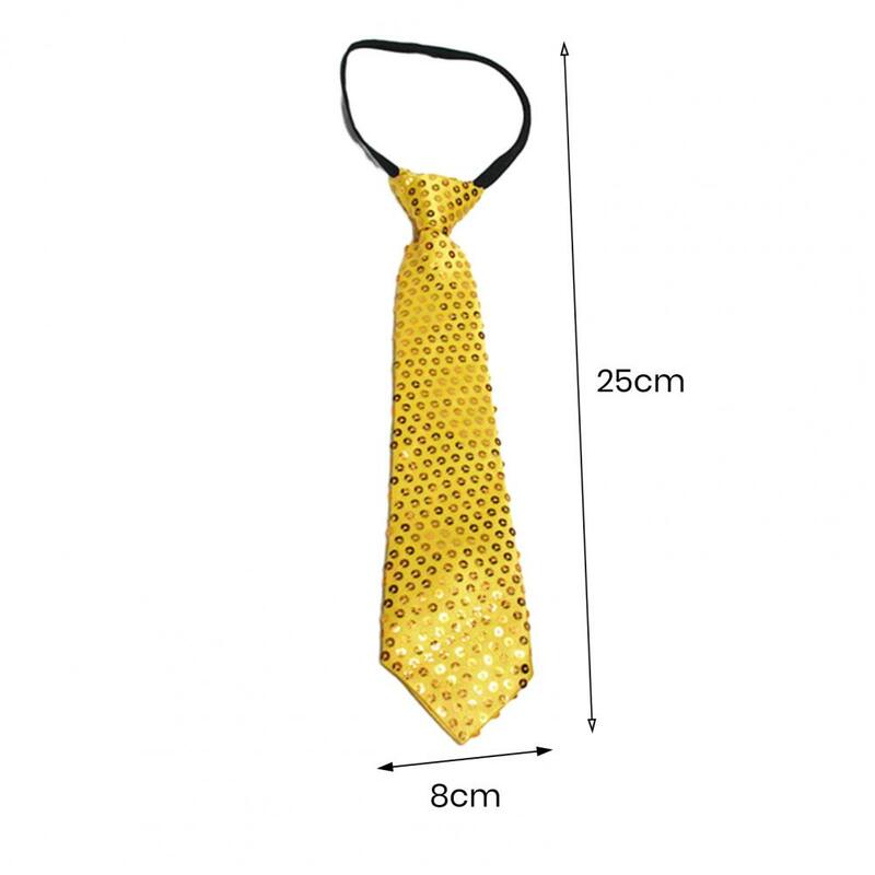 Men Tie Shiny Sequin Vintage Formal Business Style Adjustable Elastic Band Suit Coat Waistcoat Performance Stage Show Necktie