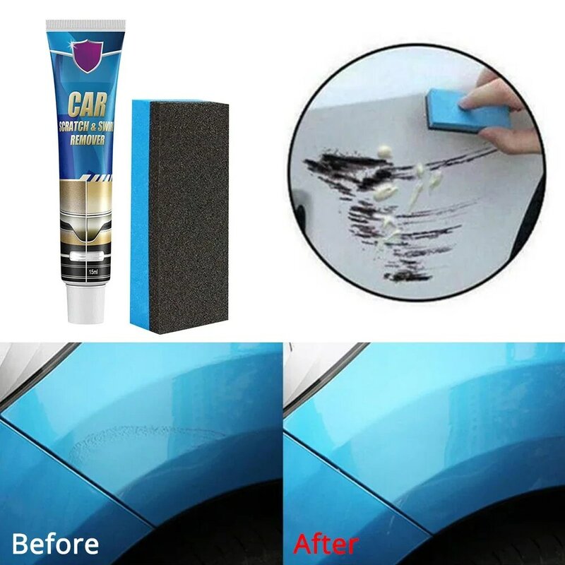 Car Scratch e removedor de redemoinho, Auto Repair Tool, cera de polimento, anti acessórios, 15ml