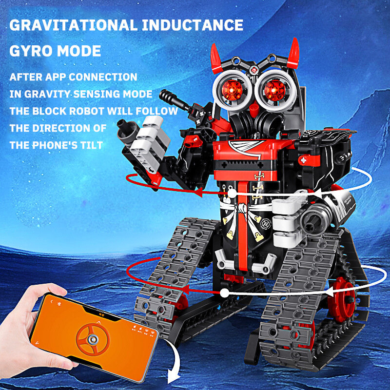Robot Intelligent RC 2.4G Sans Fil avec Télécommande, Pigments, Modèle Électrique, Briques, Jouets pour Garçons et Bol