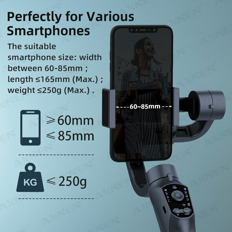Handheld Gimbal Smartphone Estabilizador, F10, 3-Axis Celular Selfie Stick para Android, iPhone, Telefone, Vlog, Gravação de Vídeo Anti-Shake