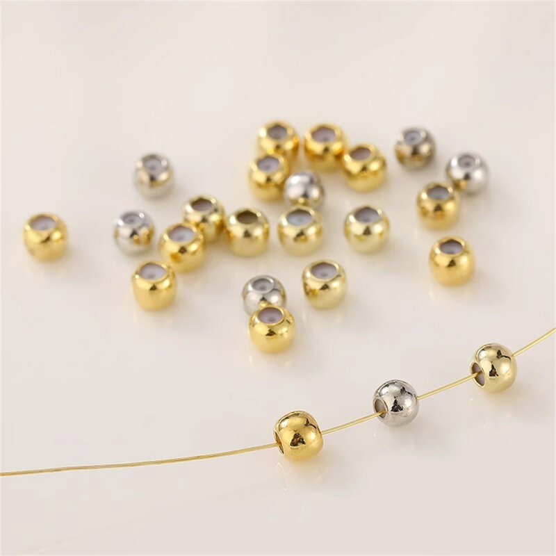 Pack de perles en or 14K 18K avec réglage de positionnement en silicone, accessoires conseillers pour bijoux faits à la main, bracelet et collier à faire soi-même