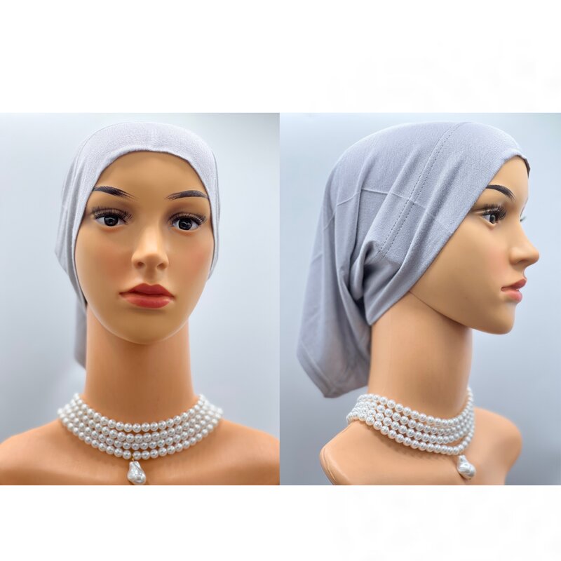 Moslim Ademend Zachte Hijab Katoen Hoed Islamitische Elastische Innerlijke Hijab Comfortabele Bodem Hoed Indian Hoed Vrouwen Hijab Hoofddoek
