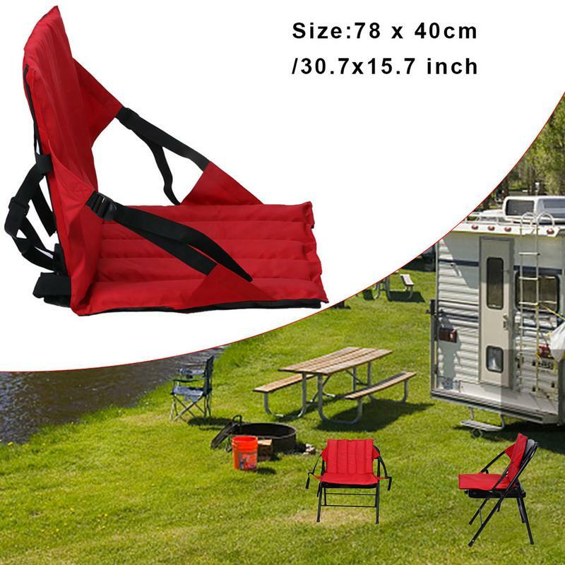 Portátil dobrável acolchoado cadeira assento, almofada do estádio, ajustável camping pad, praia encosto assento