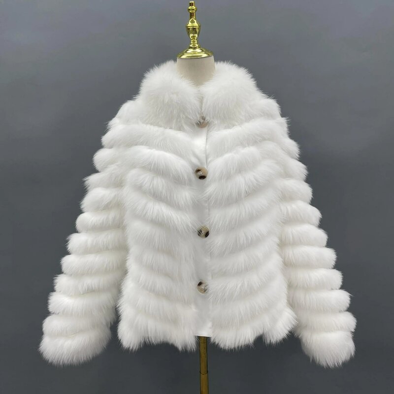 MISSJANEFUR-리버시블 진품 모피 코트 여우털 재킷 여성용, 럭셔리 화이트, 양면 착용, 겨울 의류, 도매, 2022 신제품