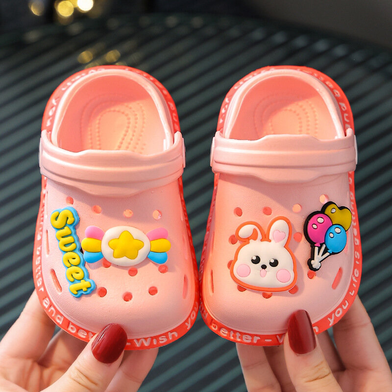 Cartoon Boys Girls Slippers Summer Outdoor Beach Shoes Antislip Bathroom Kids Sandals 1-6 Years Pantufa Infantil